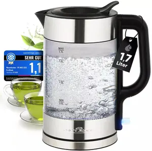Electric kettle ProfiCook PC-WKS 1322 G — 1.7 L, 2200 W, glass & stainless steel, cordless