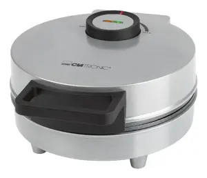 Waffle maker CLATRONIC HA 3833 — 1 circular waffle, 1200 W, plates 20×20 cm, black/silver