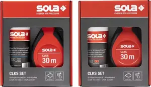 Measuring cord SOLA tracer line set 30 m with reel and red chalk — SOLA SZNUREK TRASERSKI 30m CLKS SET R + KREDA CZERWONA