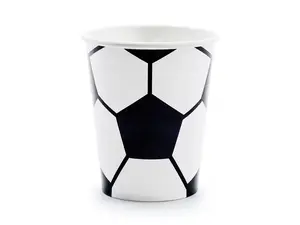 Vienreizlietojams papīra krūze PartyDeco KPP72-EU1 260 ml, melns/balts, 6 gab.