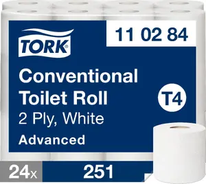 Toilet paper Tork Advanced T4 TOR110284 2-ply pack of 24 rolls