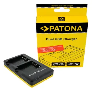 Charging cradle PATONA 1940 for compatible Sony Cyber-shot cameras, 5 V 2.1 A, Black, 116×70×20 mm