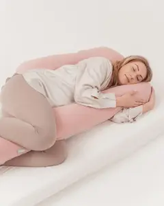 Pregnancy Maternity Sleeping Pillow Lulando model p8a000124 — 7-shaped, jersey cover, pink