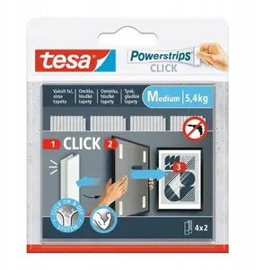 Adhesive Removable Powerstrips Click Medium Tesa – reusable mounting strips, medium strength