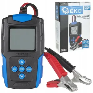 Battery tester GEKO LCD for 12/24V lead-acid batteries, capacity 3–200 Ah