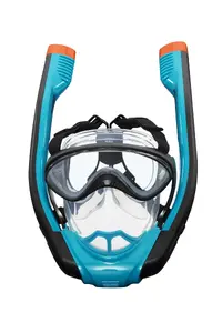 Полнолицевая маска для сноркелинга Bestway Hydro-Pro SeaClear Flowtech — взрослые, полнолицевая, черный/синий/оранжевый/прозрачный
