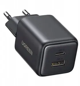 Зарядное устройство UGREEN X514 USB + USB-C GaN 20 Вт (черное)