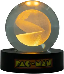 No name Pac-Man crystal globe LED USB lamp 8 cm — retro gaming night light