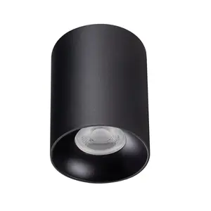 Потолочный светильник Kanlux 27567 с патроном GU10, чёрный алюминий, Ø 8,5 см, IP20, 220–240В