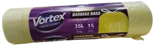 Мешки для мусора Staples Garbag VortexDrawstr 35 л, жёлтые, 15 шт.