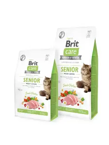 Sausa kaķu barība VAFO PRAHS Brit Care bez graudiem Senior and Weight Control, vistas, 2 kg