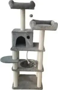 Cat tree Sourcing HOPPY 55x45x145 cm — multi-level scratching post and resting platforms