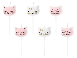 Cake sparkler candles PartyDeco SCS-4 — 6 pcs, colours Black/Gold/Pink/White, 20 mm width