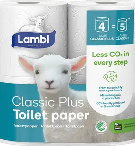 Toilet Paper Lambi 3-ply 25.5 m per roll, pack of 28 rolls