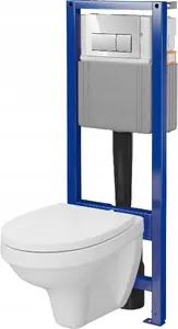 CERSANIT C71 SYSTEM 40 Mechanical Flush Plate MZ412 for Wall-Hung Cisterns, Chrome Gloss Push Button