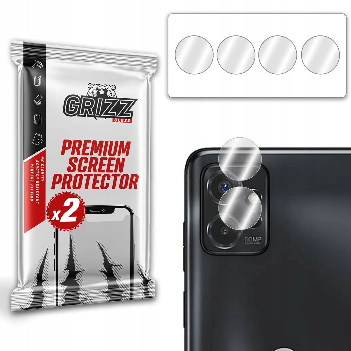Kameras aizsargstikls GrizzGlass HybridGlass priekš Motorola