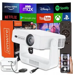 Mini projector zenwire IMC260 — portable Android 14 projector, Wi‑Fi, 360° support, Full HD/4K input for phones