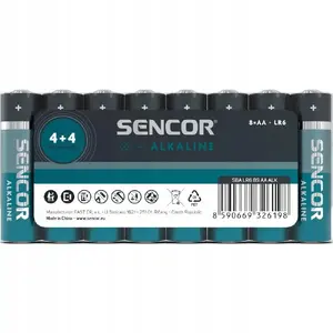 Bateriju komplekts SENCOR SBA LR6 8S AA alkaliskās baterijas, 8 gab.