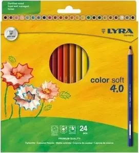 Krāsu zīmuļu komplekts Lyra Ołówek Color Soft 4.0 — 24 krāsas, piekarināma iepakojuma