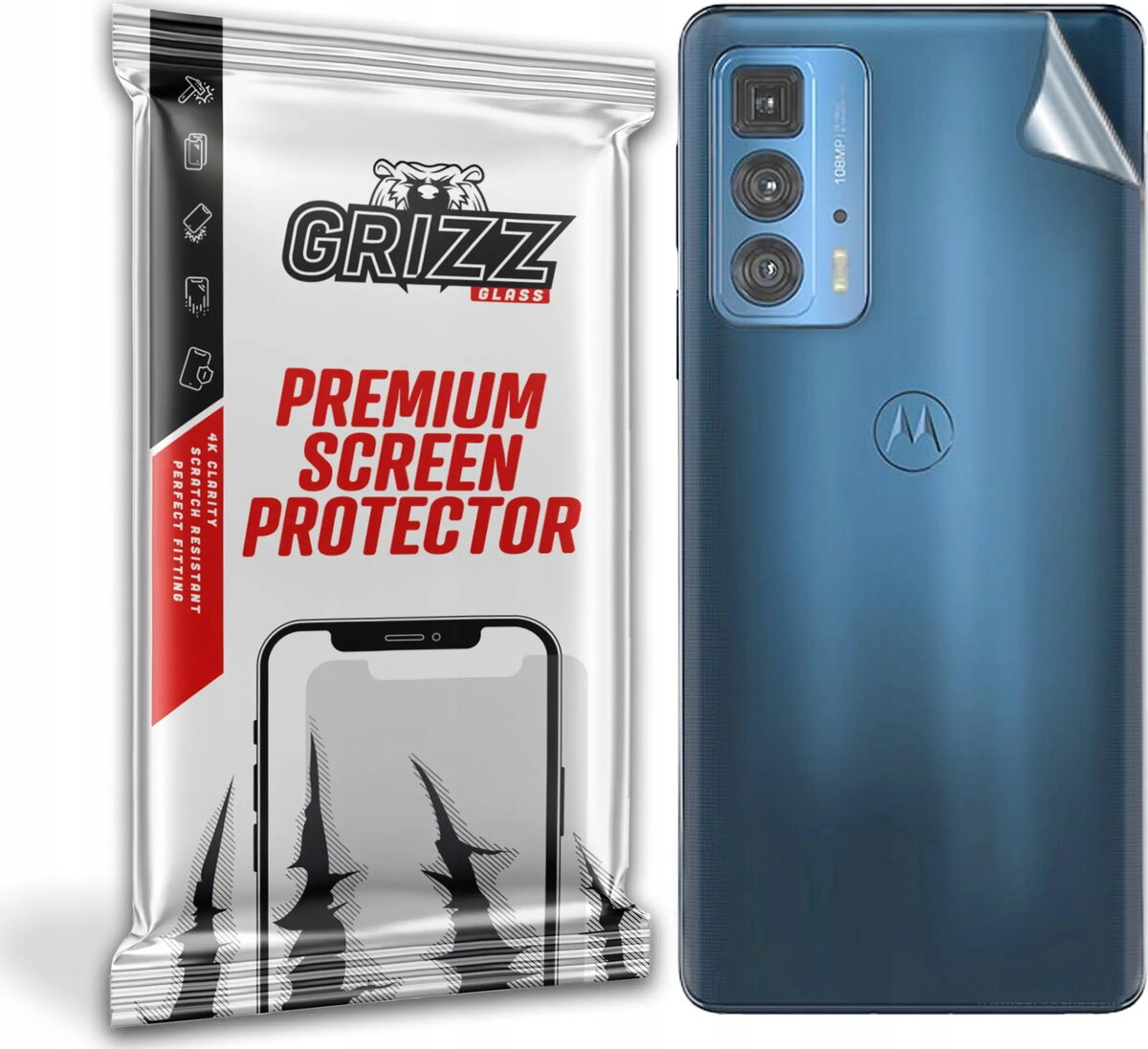 Aizmugures rūdīta aizsargstikla GrizzGlass priekš Motorola