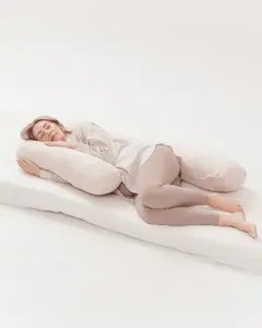 Pregnancy Sleeping Pillow Lulando model p8a000122 – 7-shaped, jersey cover, sand color