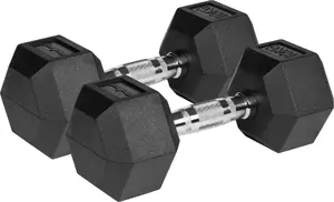 Rebel Active dumbbell set RBA-2325 — 2 x 10 kg rubber-coated adjustable dumbbells