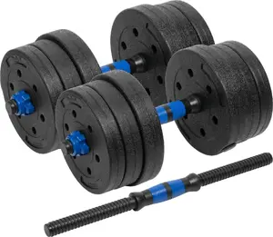 Dumbbell set Rebel Active RBA-2300 — 2 × 10 kg bitumen-coated cast-iron plates