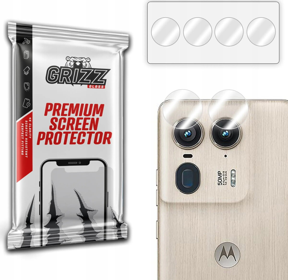 GrizzGlass hibrīdais stikliņš kamerai priekš Motorola