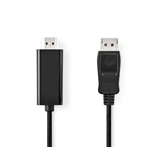 Кабель‑адаптер Nedis CCGL37100BK20 — 2 м HDMI Type A на DisplayPort, Ø 5 мм, чёрный