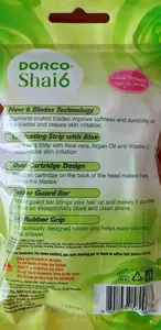 Disposable women's razor No name DORCO Shai 6 — 6 blades, 1 pack contains 4 razors