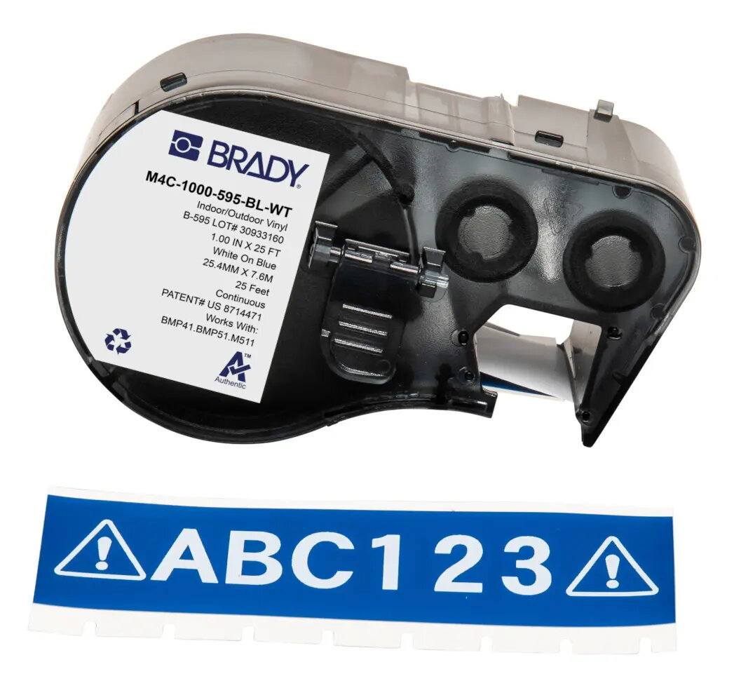 Pašlīmējoša nepārtraukta etiķete printerim Brady M4C-1000-595-BL-WT