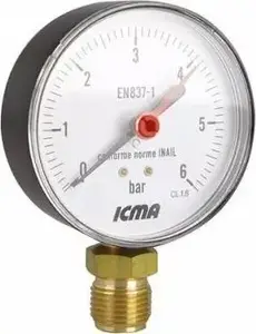 Thermomanometer Sourcing 1/2" – 6 bar pressure, 0–120°C temperature range