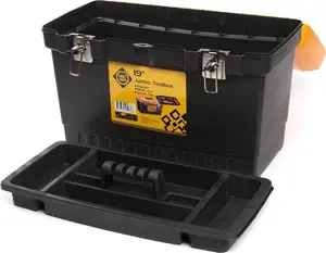 Toolbox FORTE JMT-19, metal portable toolbox 48.6×26.7×32 cm