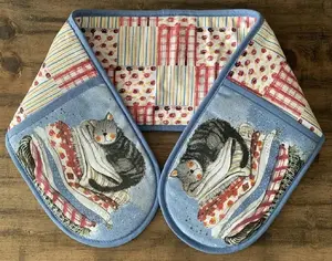 Kitchen Gloves TEKA GLV01 with cat on laundry basket print