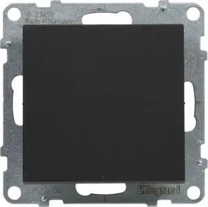 Выключатель Legrand SUNO проходной черный 10AX 250V с автоматическими клеммами (721406)