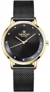 Wrist Watch Giewont Sapphire GW4130-B4 — Women’s Gold Case, Black Dial