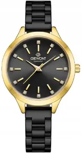 Wrist Watch Giewont Sapphire GW2720-B4 — women's analog, gold case, black dial