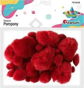 Pom-poms acrylic red 45 pcs Titanum 397061