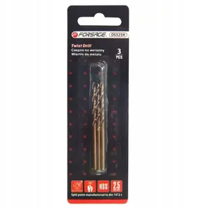 Drill bits for metal Forsage F-DS325H HSS-Co 2.5 mm, set of 3