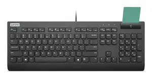 Keyboard Lenovo Smartcard Wired II — Full-size USB, US English, Black, 105 keys, 2 m cable