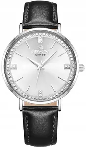 Wall and desk clock Giewont Sapphire GW5390-A1, women's, silver finish, sapphire glass