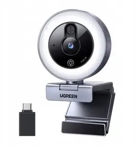 Webkamera UGREEN CM910 — 2K 30 FPS USB ar LED apgaismojumu un iebūvētu mikrofonu
