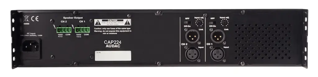 Audac CAP224 audio amplifier 2.0 channels Photo 2