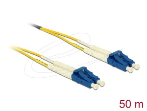 Fibre optic cable DELOCK 80159 OS2 50 m 2x LC → 2x LC, 9 µm, full duplex, yellow/blue