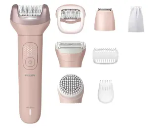 Эпилятор Philips Series 9000 BRE719/00 — беспроводной, влажная/сухая эксплуатация, 32 пинцета, 2 скорости, розовый