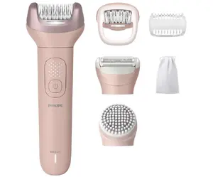 Эпилятор Philips Series 9000 BRE718/00 — беспроводной Wet & Dry, 32 пинцета, Li‑Ion аккумулятор, сменные насадки для эпиляции/скраба/бритья