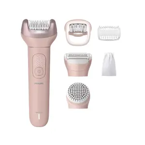 Philips Series 9000 BRE718/00 Cordless Epilator Wet and Dry Pink with 32 Tweezers and Interchangeable Shaving and Exfoliation Heads