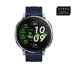 Смарт‑часы Amazfit W2558GL2N — 1,32" (3,35 см) AMOLED 466×466, GPS, 365 мА·ч, силиконовый ремешок (синий)