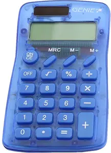 Calculator genie 825 — 8-digit compact desktop calculator, blue