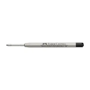 Сменный стержень Faber-Castell 148740 — для шариковой ручки, средний пишущий узел, черные чернила, металлический корпус, 1 шт.